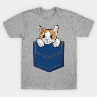 Cute Kitten in Pocket - For Cat Lovers T-Shirt